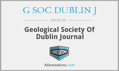 G SOC DUBLIN J - Geological Society Of Dublin Journal